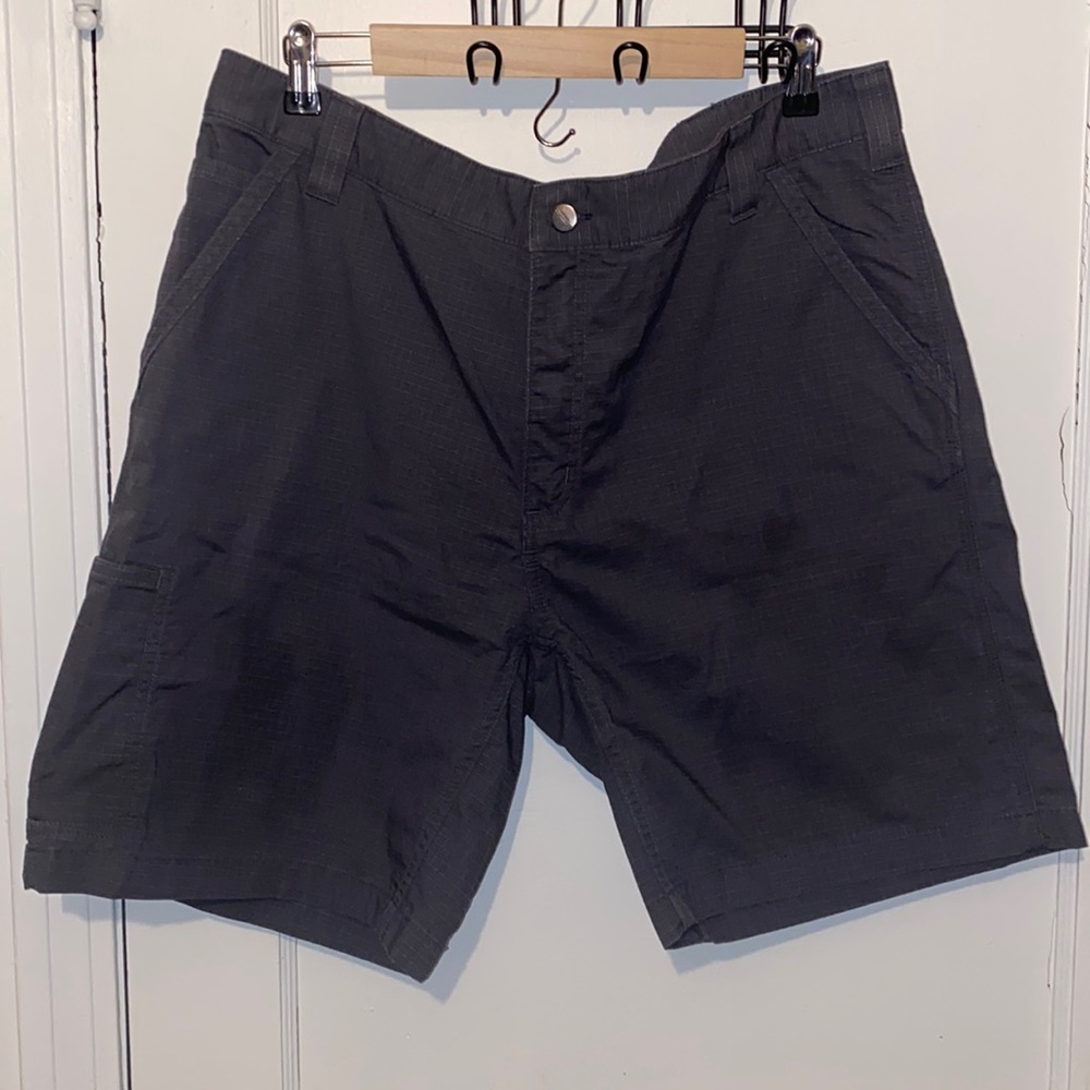 Carhartt Forced relaxed fit work shorts gray plaid with many pockets